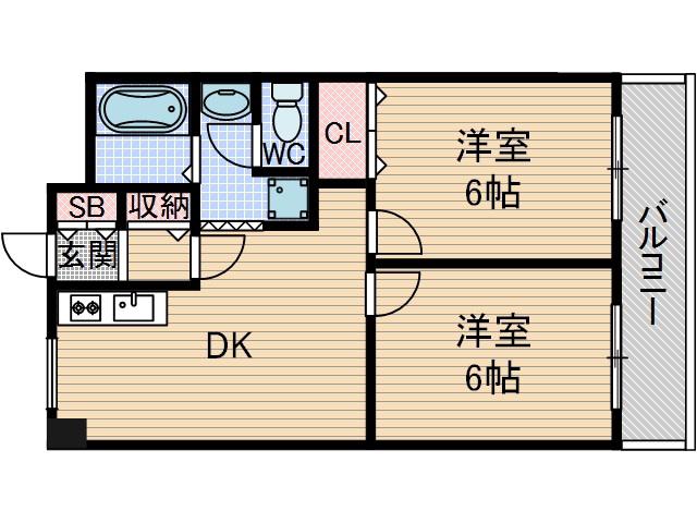 パークハイツミシマ(2DK/3階)の間取り写真