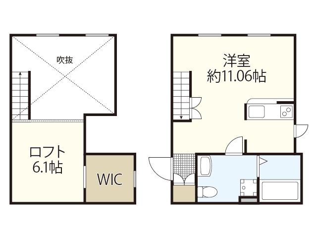プリマガーデン岡山 壱番館(ワンルーム/2階)の間取り写真