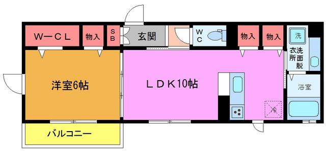 プランドール(1LDK/1階)の間取り写真