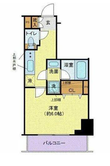 クレヴィスタ大森2(1K/6階)の間取り写真