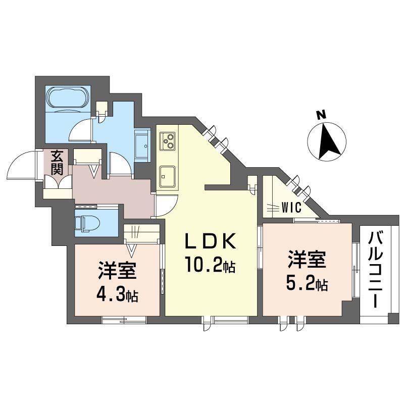 フォレスト(2LDK/4階)の間取り写真