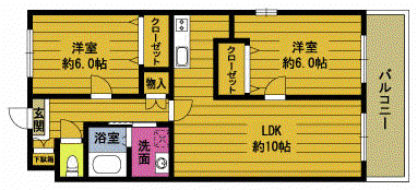 コーポバンビーナ(2LDK/1階)の間取り写真