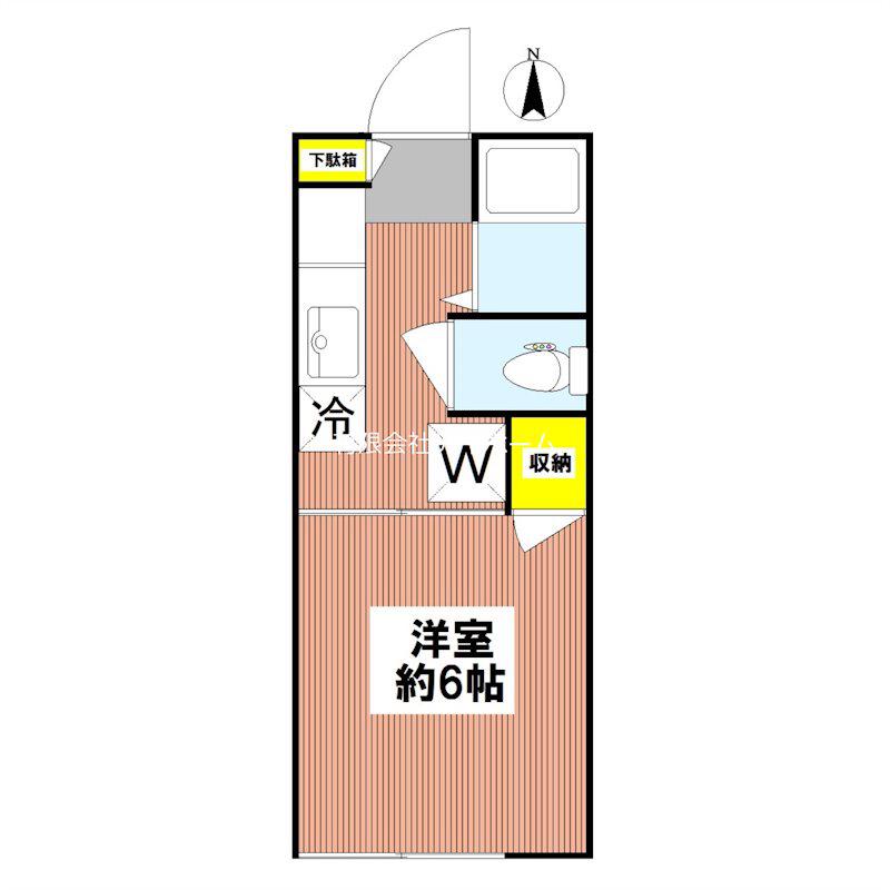 コーポなぎさ(1K/1階)の間取り写真