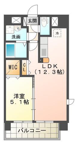 アンジューVI(1LDK/2階)の間取り写真