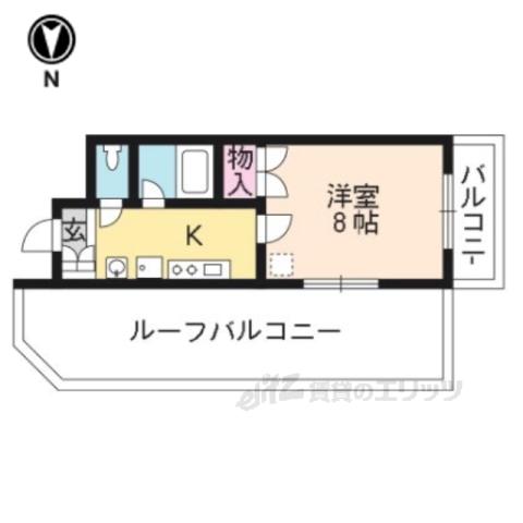 珠光ビル四条大宮(1K/3階)の間取り写真