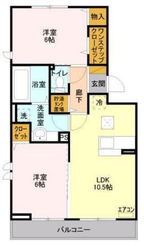 プレジール(2LDK/3階)の間取り写真