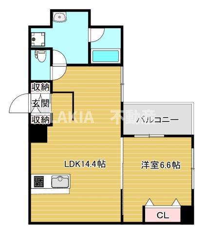 グランエクラ勝山南(2DK/3階)の間取り写真