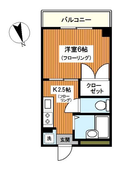 KOYO金沢八景(1K/2階)の間取り写真