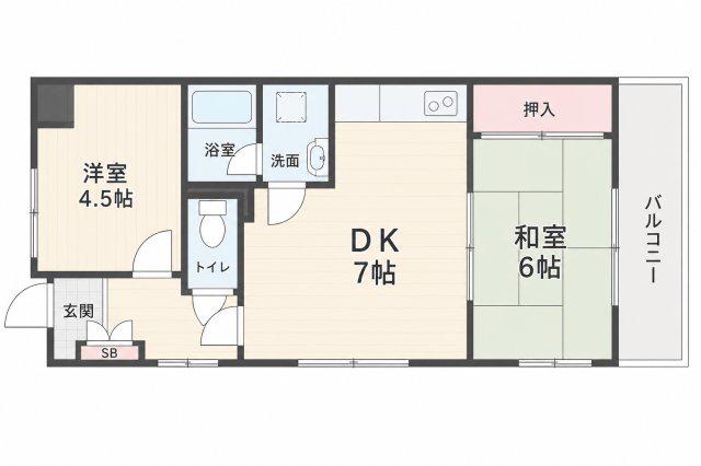 クレスト南浦和 二番館(3DK/2階)の間取り写真