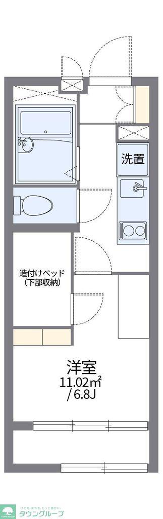 レオパレスレジリエンス(1K/1階)の間取り写真