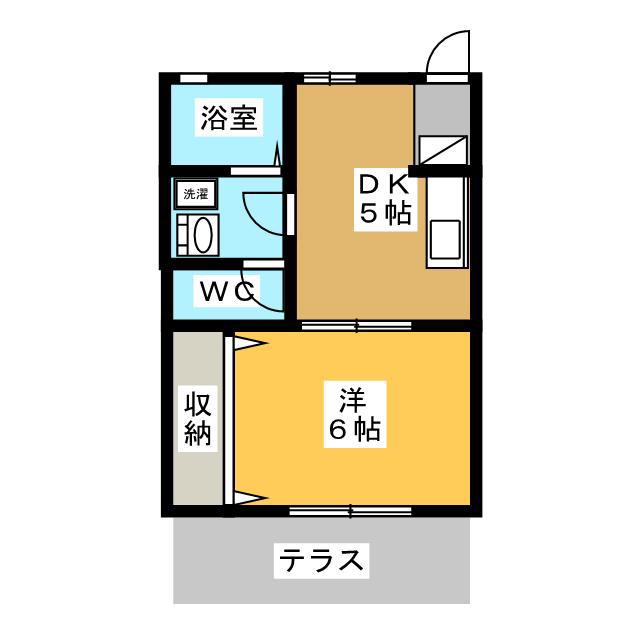 パークハイツ(1DK/1階)の間取り写真
