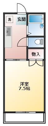 メゾン・デ・ボナール(1K/4階)の間取り写真