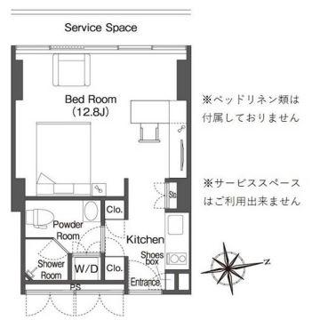 フロンティアレジデンスザタワー品川(ワンルーム/19階)の間取り写真