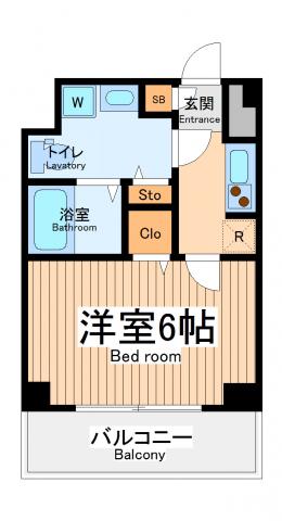 川崎レジデンシィズ(1K/2階)の間取り写真