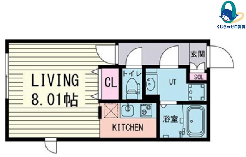 BRANCHE桜山III(1K/2階)の間取り写真
