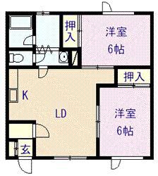 メゾン和(2LDK/2階)の間取り写真