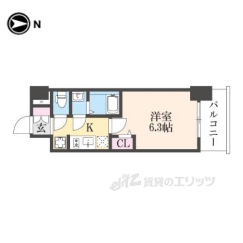 ファステート東大阪アダマス(1K/7階)の間取り写真