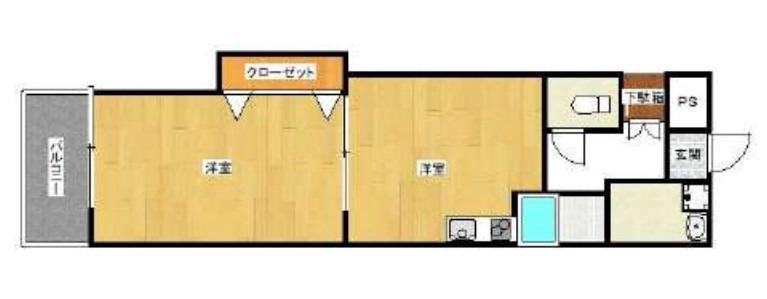 リアライズ堺駅前(1DK/2階)の間取り写真