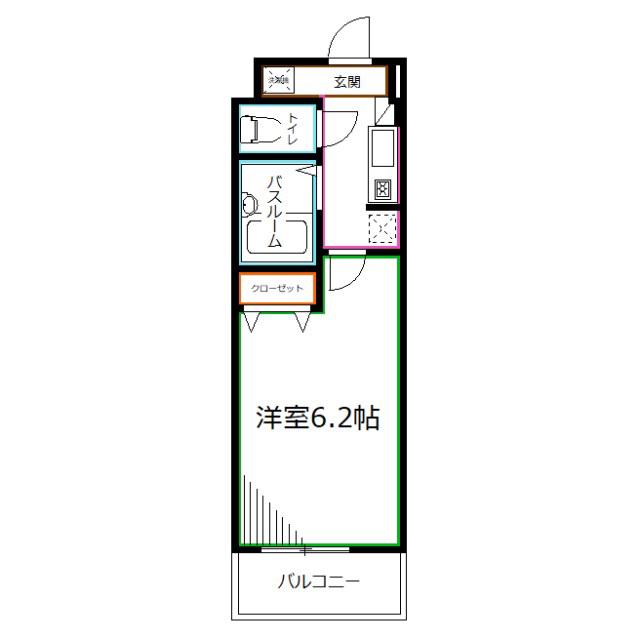 ロイヤル武蔵野(1K/3階)の間取り写真