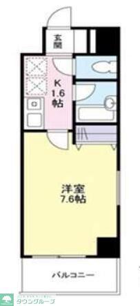 クオーレプロバンス船堀(1K/4階)の間取り写真