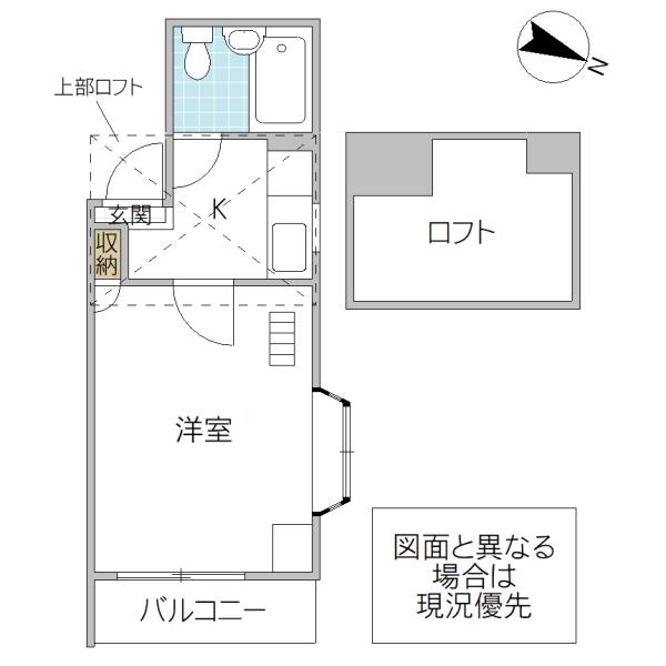 千房ハイツ(ワンルーム/3階)の間取り写真