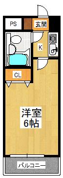フェースタワーII(1K/3階)の間取り写真