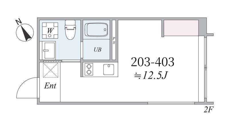 THE TRIAS 121(1DK/3階)の間取り写真