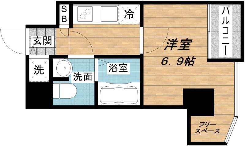 サムティ西長堀リバーフロント(1K/7階)の間取り写真