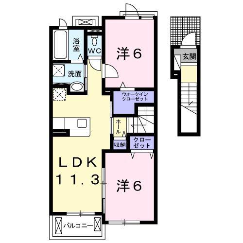 天竜浜名湖鉄道 桜木駅(静岡) 徒歩9分 2階建 築8年(2LDK/2階)の間取り写真