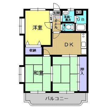 ファミーユ蘭(3DK/3階)の間取り写真