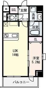 グランディオーソ住吉大社 住居(1LDK/2階)の間取り写真