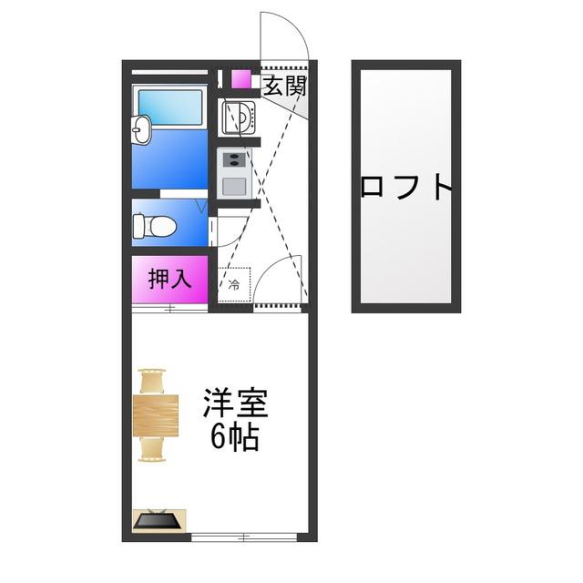 レオパレス東本(1K/1階)の間取り写真