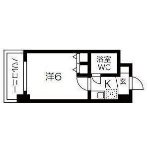 ダイヤパレス水木通弐番館(1K/5階)の間取り写真