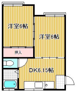 第5柴田コーポ(2DK/2階)の間取り写真