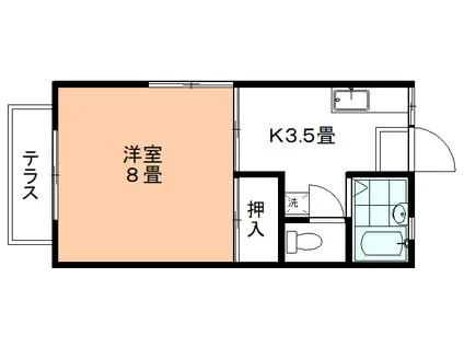 カーサYOUYOU(1K/1階)の間取り写真
