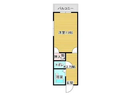 レオパレス今治(1K/2階)の間取り写真