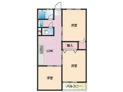 マンション戎塚(3LDK/1階)の間取り写真