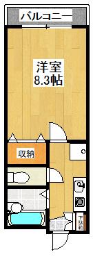 ロイヤルハーモニー(1K/1階)の間取り写真
