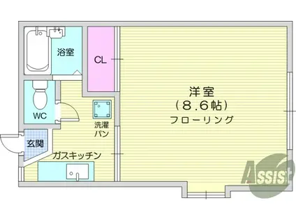 スプレンダー中山(1K/1階)の間取り写真