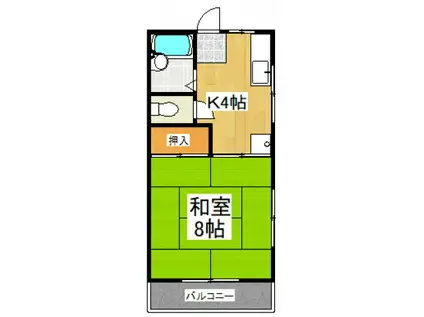 KKコーポ(1K/2階)の間取り写真