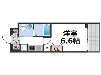 アーデンタワー本町イースト(1K/7階)の間取り写真
