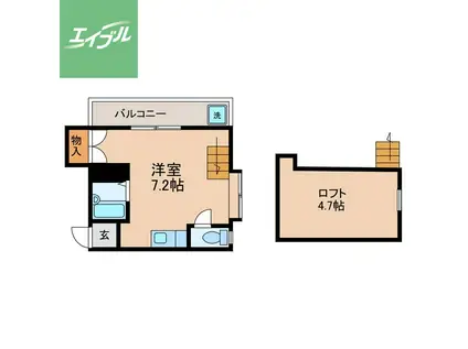 トイハウス(ワンルーム/2階)の間取り写真