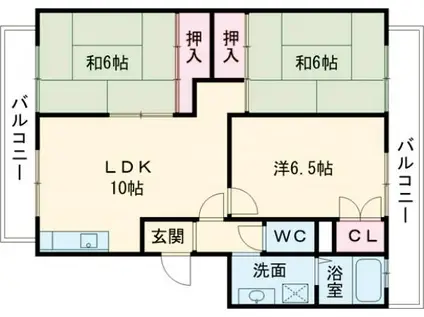 スカイマンション日吉(3LDK/4階)の間取り写真