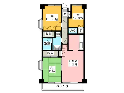 ファインドエル2新宿(3LDK/5階)の間取り写真