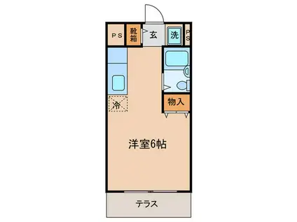 エステートピア青木(ワンルーム/1階)の間取り写真