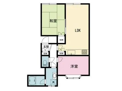 ライオンズマンション六ッ川第5(2LDK/2階)の間取り写真