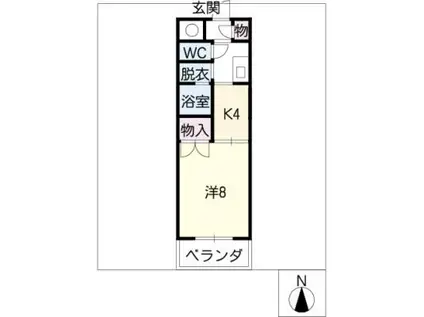 パーソナルハウス 嶋(1DK/3階)の間取り写真