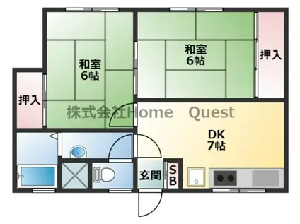 藤井第1マンション(2DK/3階)の間取り写真