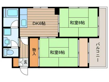 コーポサニープレイス(2DK/1階)の間取り写真