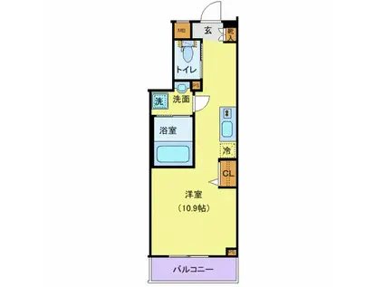 アンベリール中野鷺宮(ワンルーム/1階)の間取り写真